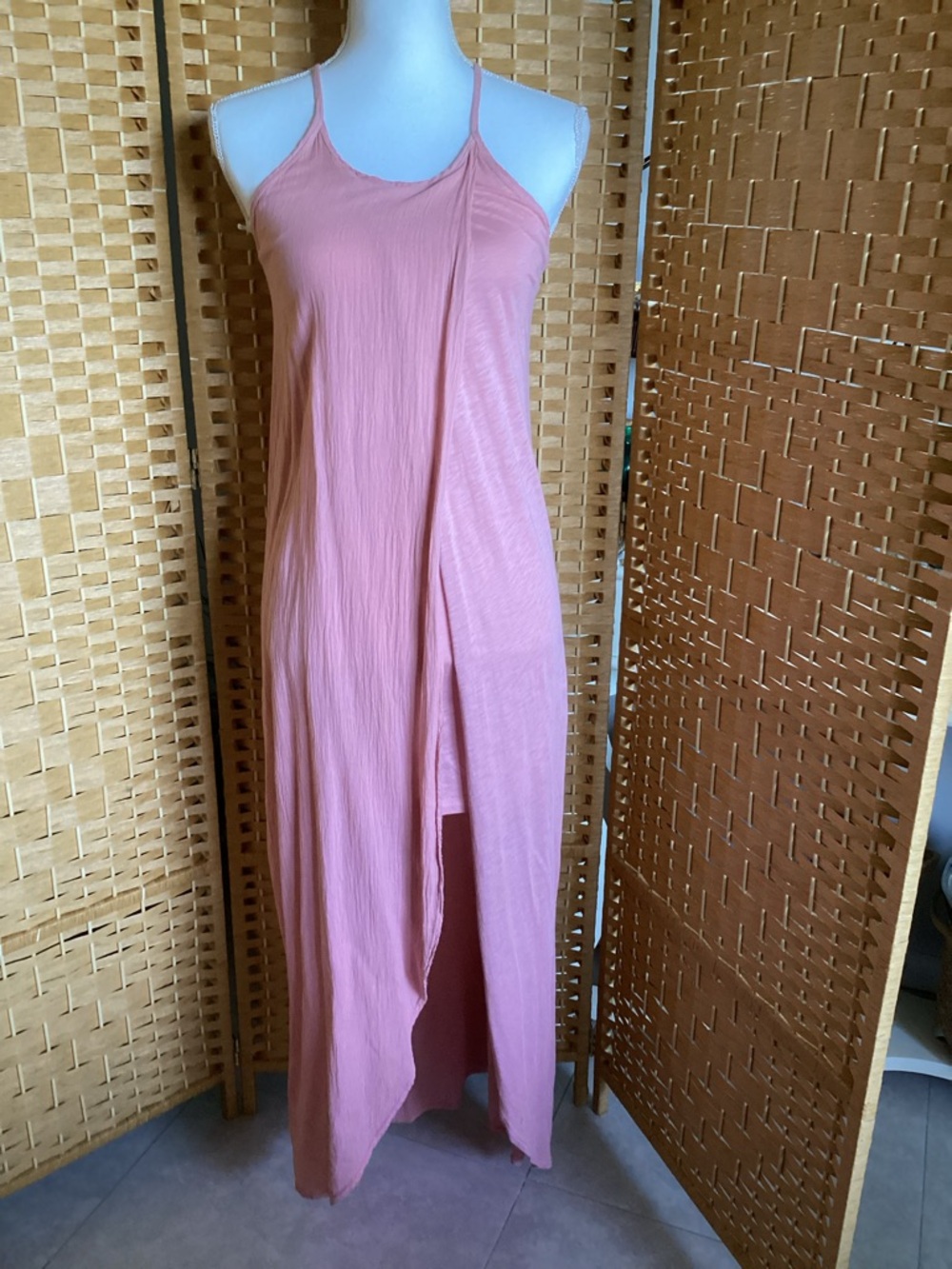 Anthropologie Stateside dress Sz XS pink EUC mini maxi Made in USA